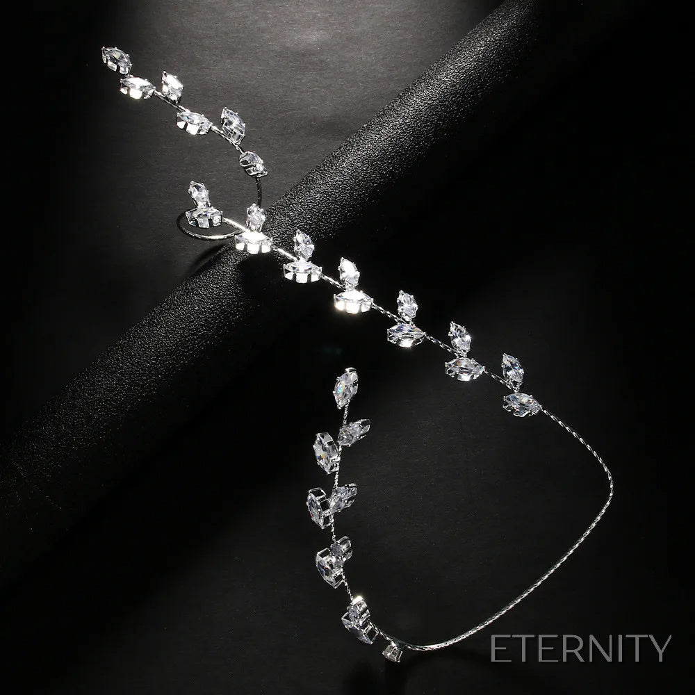 Brazalete de Dedos con Diseño de Hojas Brillantes - ETERNITY