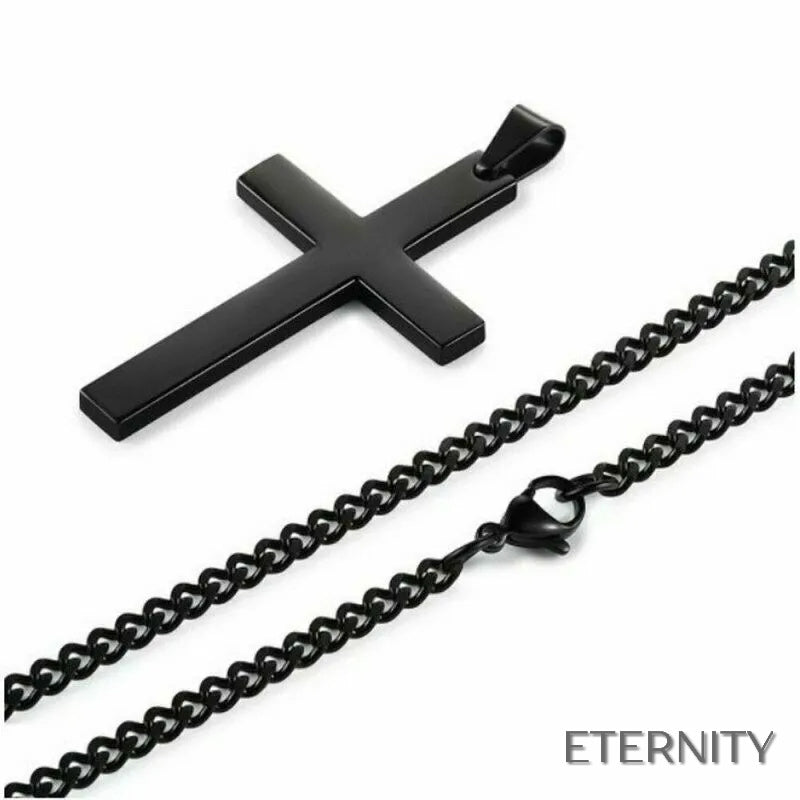 Cadena Unisex con Dije de Cruz Lisa y Brillante - ETERNITY