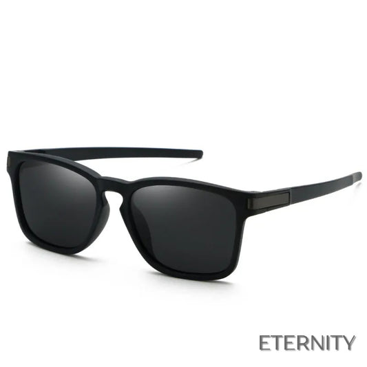 Lentes de Sol Cuadradas con Montura Negra y Detalles Metálicos para Hombre - ETERNITY