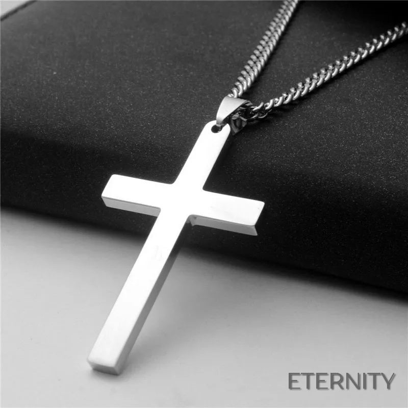 Cadena Unisex con Dije de Cruz Lisa y Brillante - ETERNITY