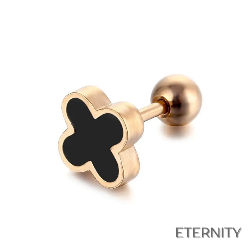 Zarcillos de Trébol de Cuatro Hojas con Esmalte - ETERNITY