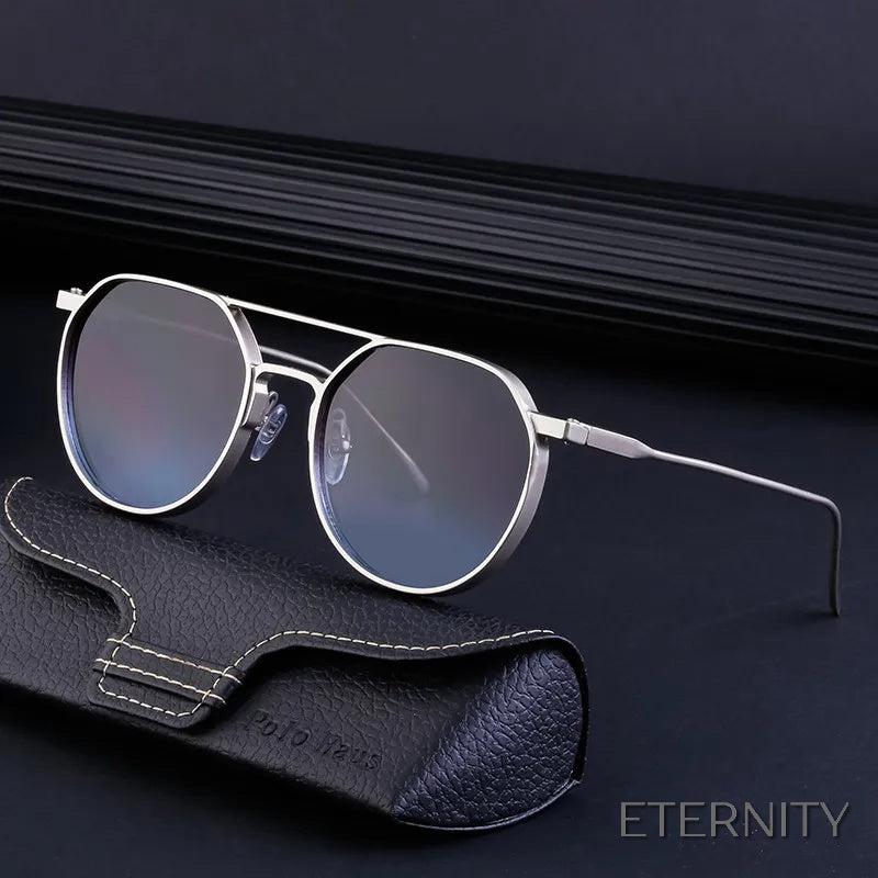 Lentes de Sol Retro Ovaladas con Doble Puente Metálico para Hombre - ETERNITY