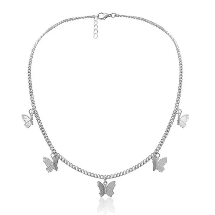 Collar Dorado con Dijes de Mariposas Geométricas para Mujer - ETERNITY